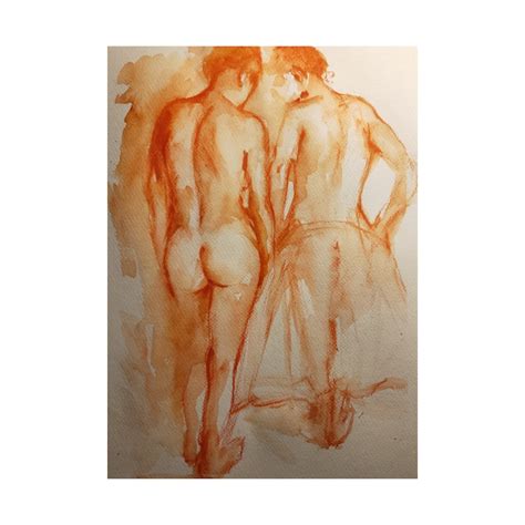Watercolor Nude Etsy