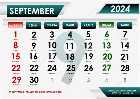 Kalender September 2024 Bersamaan Dengan Tanggal Merah Hari Raya Jawa Nbkomputer