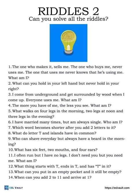 Free Printable Riddles With Answers Worksheets Artofit