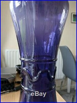 Original Purple Genie Bottle Rare Vintage Rossini Empoli Glass Decanter