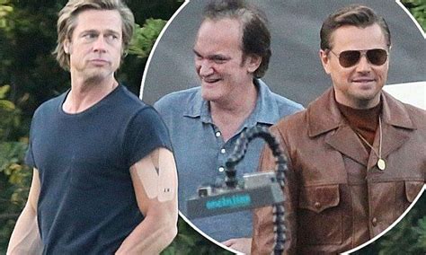 Brad Pitt And Leonardo Dicaprio Join Quentin Tarantino On Set