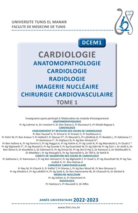 Pdf Cours Cardiologie Tome 1 El Manar DCEM1 2022 Amis Med