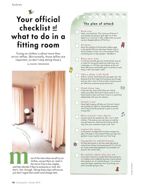 Your Official Checklist Of What To Do In The Fitting Room How To Plan