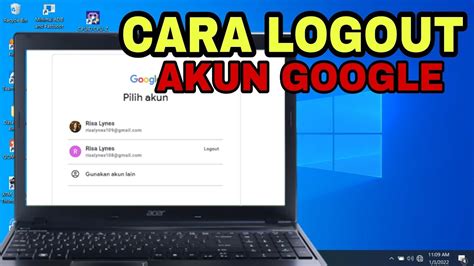 Cara Logout Akun Google Di Laptop Youtube