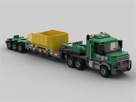 Lego Moc Cargo Truck And Lowboy Trailer By Haulingbricks Rebrickable