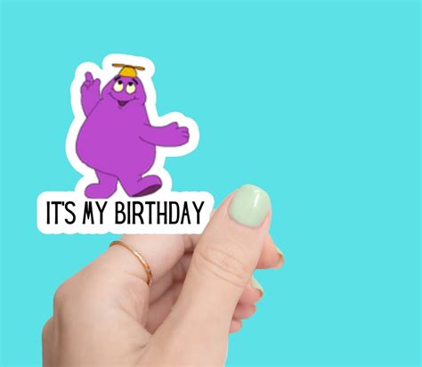 Grimace Sticker Hbd Grimace Shake Mc Donald S Funny Etsy