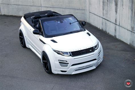 Drop Top Range Rover Evoque With A Wide Body Kit And Vossen Rims