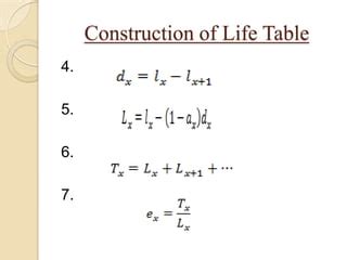 Life table | PPT