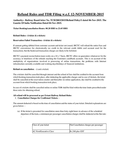 Refund Rules wef 12-Nov-15 - Refund Rules and TDR Filing w.e. 12
