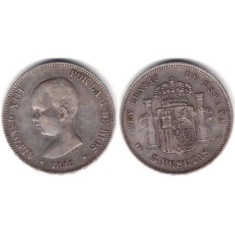 Alfonso Xiii Pesetas Bc Plata Ceca De Madrid Mp M