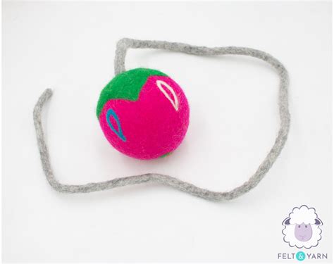 Pink Tomato Dog Rope Toy - Felt and Yarn