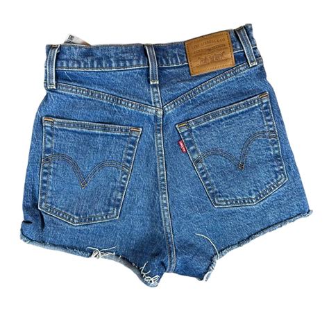 Levi’s Ribcage Blue Denim Cut Off Shorts Gem