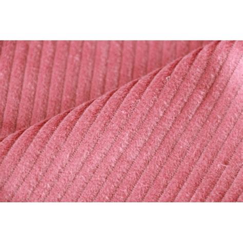 Velours grosses côtes rose Tissu Velours Un chat sur un fil