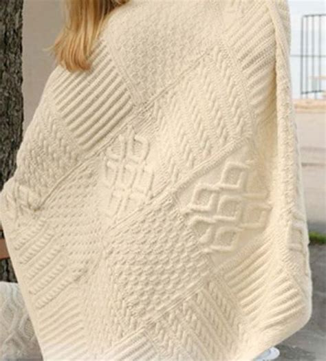 Knitting Pattern Lovely Aran Blanket Knitted In Squares Knitting