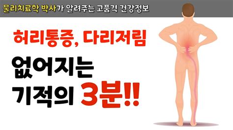 딱3분 허리통증 다리저림 없애는 방법 Youtube