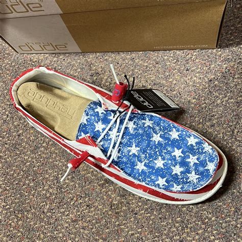 Hey Dude Shoes Hey Dude Wendy Star Spangled Shoes Womens Patriotic Usa Flag Poshmark