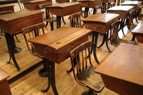 Old School Classroom With Desks H Stock Photo Image Of Learning