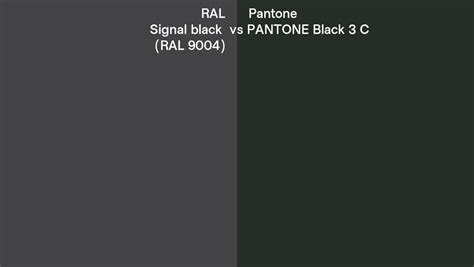 Ral Signal Black Ral 9004 Vs Pantone Black 3 C Side By Side Comparison