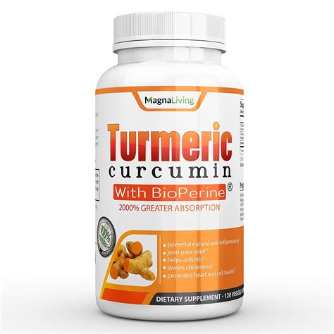 Organic Turmeric Curcumin Bioperine Black Pepper Extract 120 Powder