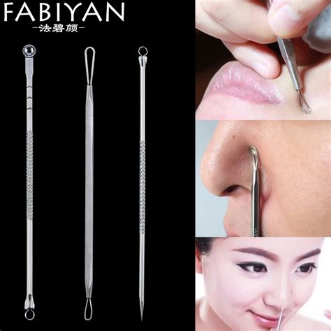 3PCS Set Blackhead Whitehead Comedone Extractor Acne Needles Blemish