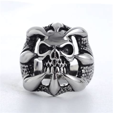 The Expendables Skull Ring Punk Biker Style Gothic Skeleton Rings For