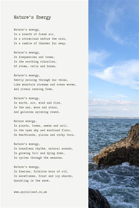 Nature's Energy in 2023 | Nature, Nature poem, Energy