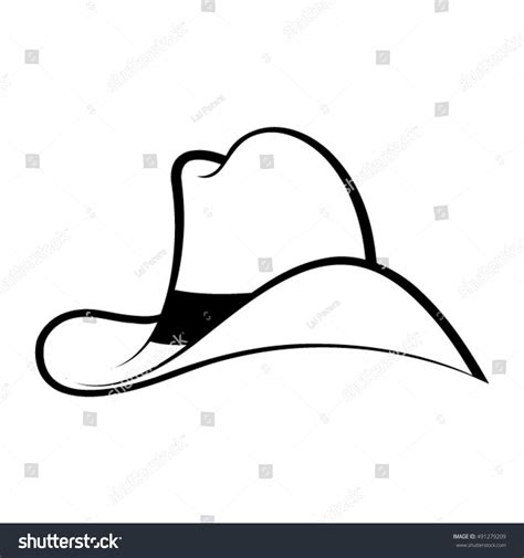 Hat In Black & White-Vector Drawing - 491279209 : Shutterstock