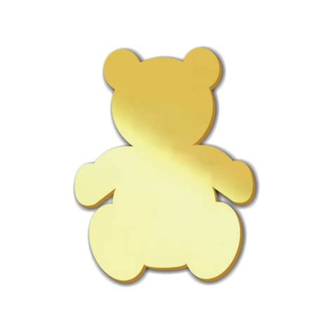 Aplique Urso Acrílico Dourado Espelhado 4 cm Elo7