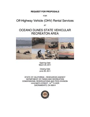 Fillable Online Parks Ca Off Highway Vehicle Ohv California State