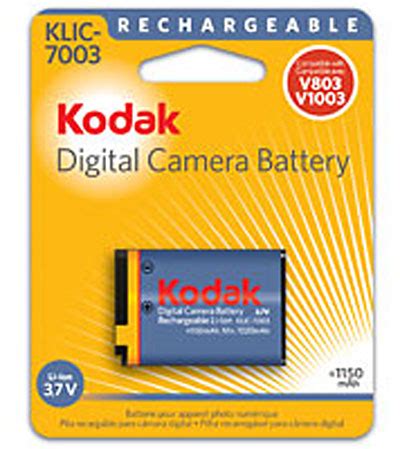 Batterie au lithium ion KODAK KLIC 7003 pour appareil photo numérique