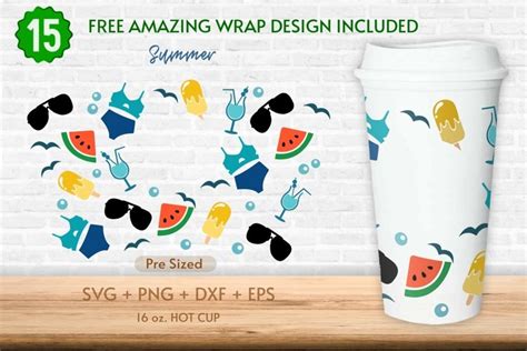 16oz Summer Starbucks Hot Cup Svg Hello Sunshine Beach