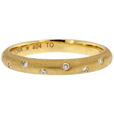 Jona White Diamond Karat Yellow Gold Band Ring For Sale At Stdibs