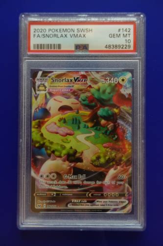 Pokemon Sword Shield Snorlax Vmax Full Art Psa Gem