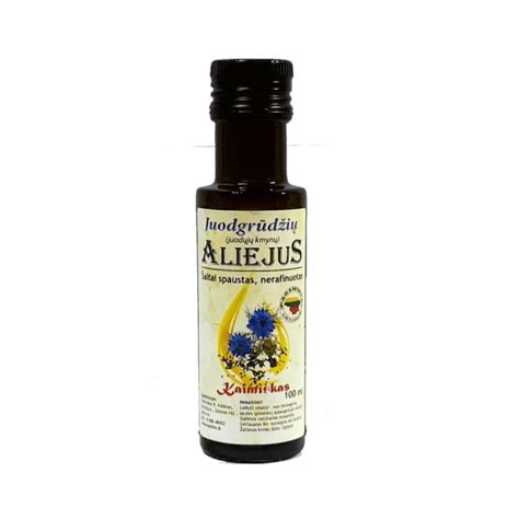 Juodgrūdžių Juodųjų Kmynų Aliejus šalto Spaudimo 100ml 100 Proc