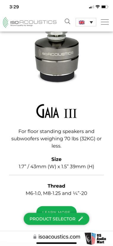 Isoacoustics Gaia Iii Speaker Isolation Feet Photo Us Audio Mart