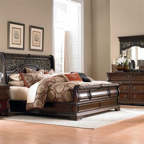 Antique White Queen Sleigh Bed Set 3pcs Abbey Park 520 Br Liberty Furniture Buy Online On Ny