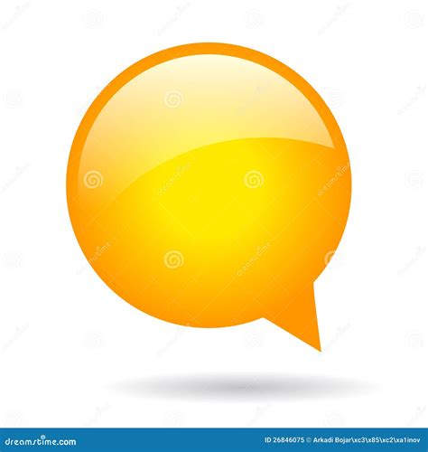 Orange Round Speech Bubble Stock Vector Illustration Of Icon 26846075