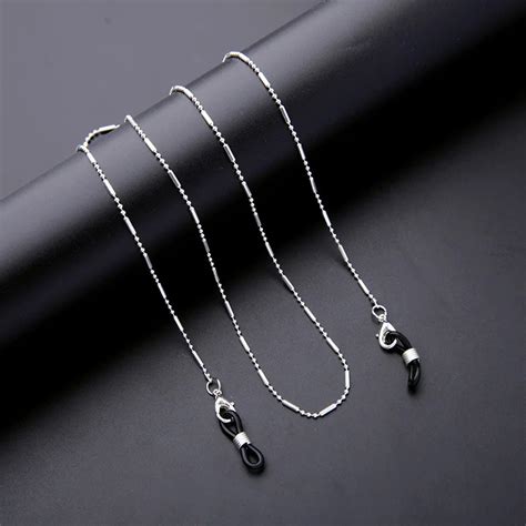 Плоская цепочка для очков, серебро 925 пробы, 18 К, 72 см | AliExpress