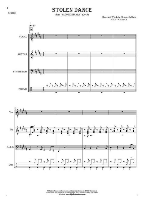 Stolen Dance Score Playyournotes