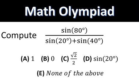 Math Olympiad Evaluate The Expression Youtube