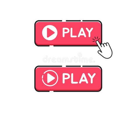 Play Button Click Play Button On White Background Vector Illustration