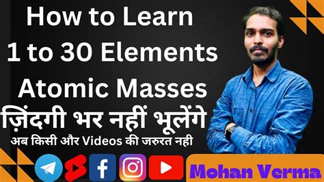 How To Learn Atomic Number Of First Elements Tips And Trick To