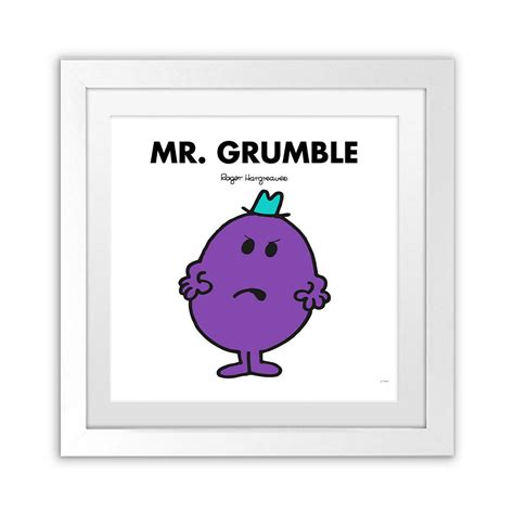 Personalised Mr Grumble White Art Print