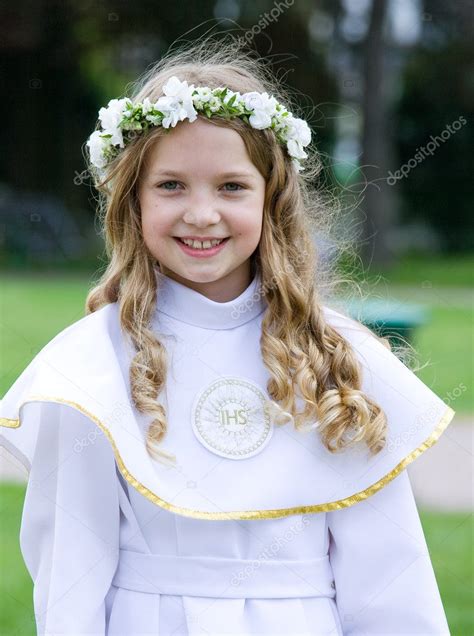 First Communion Smiling Girl — Stock Photo © Worytkopawel 10570716