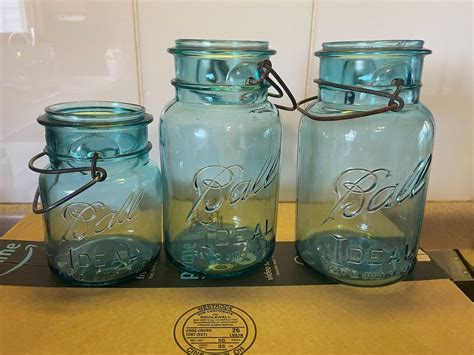 Vintage Blue Aqua Ball Ideal Mason Jar With Wiring3total Etsy