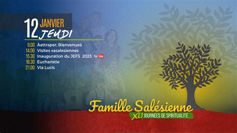 12 Janvier JOURNÉES DE SPIRITUALITÉ DE LA FAMILLE Salésienne 2023