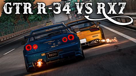 2 Jdm Legends Gt R R34 Vs Rx7 In Japan Assetto Corsa Mods Youtube