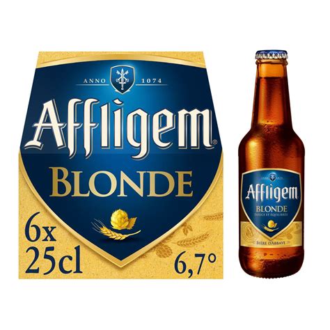 Bière d Abbaye cuvée blonde AFFLIGEM le pack de 6 bouteilles de 25cL à Prix Carrefour