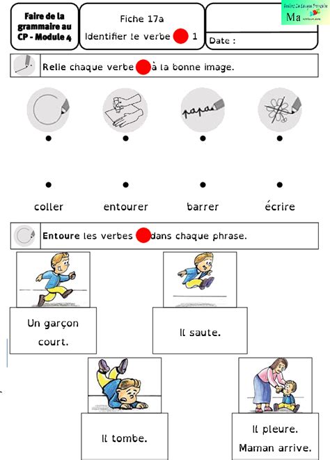 Ma Revision Identifier Le Verbe Grammaire Ma Revision