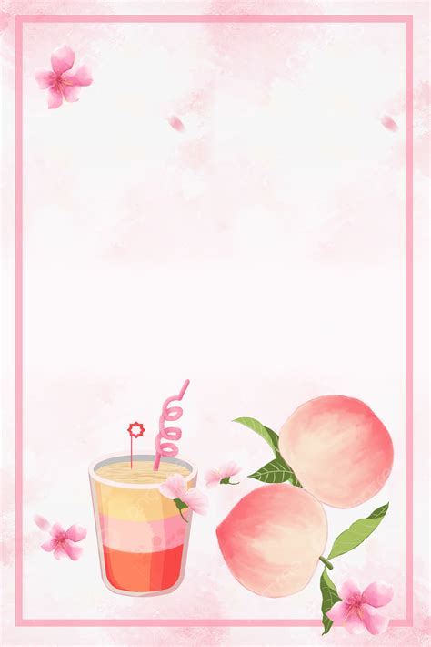Pink Watercolor Peach Juice Poster Background Wallpaper Image For Free